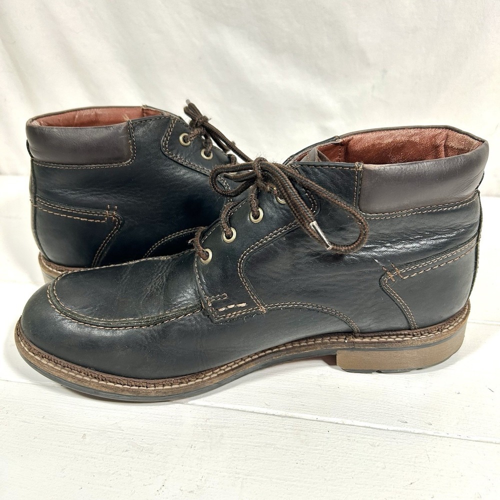 Johnston & Murphy Waterproof Black Leather Chukka Boots Men's 8.5 Casual Dress - Picture 4 of 8